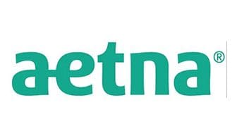 A green and white logo for aetna.
