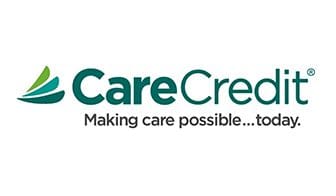 A logo of care credit for the company.